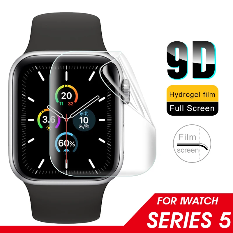 

9D Full Cover Soft Hydrogel Protective Film For Apple Watch 40mm 44mm Protector Tempered Film For iWatch 5 On iWatch5 Not Glass