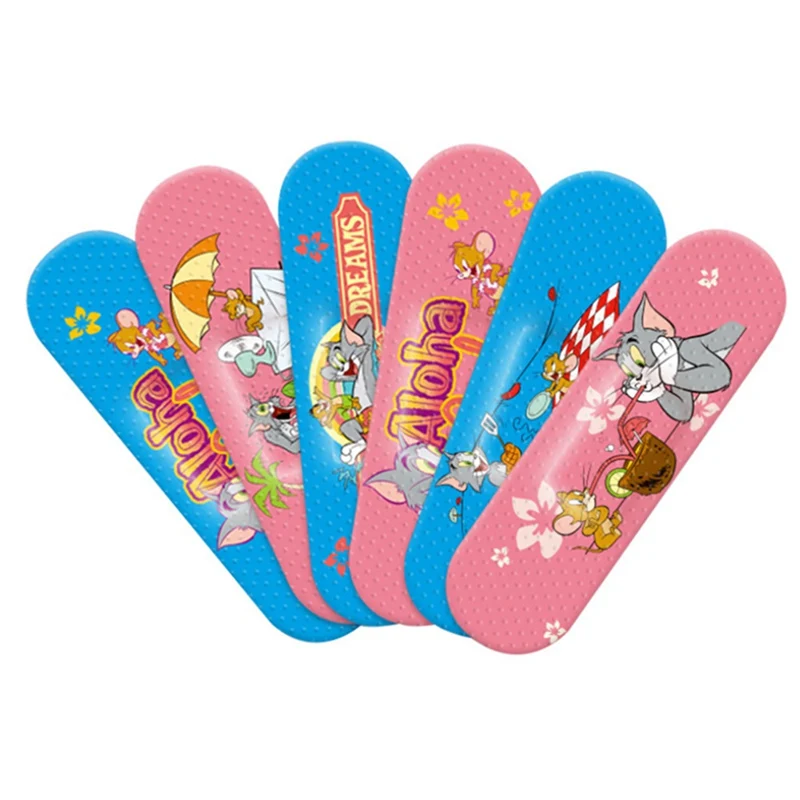 New 100pcs Cartoon Cute Tin Paste Breathable Waterproof Band Aid Bandages Hemostasis First Aid Kit For Kids Children Home