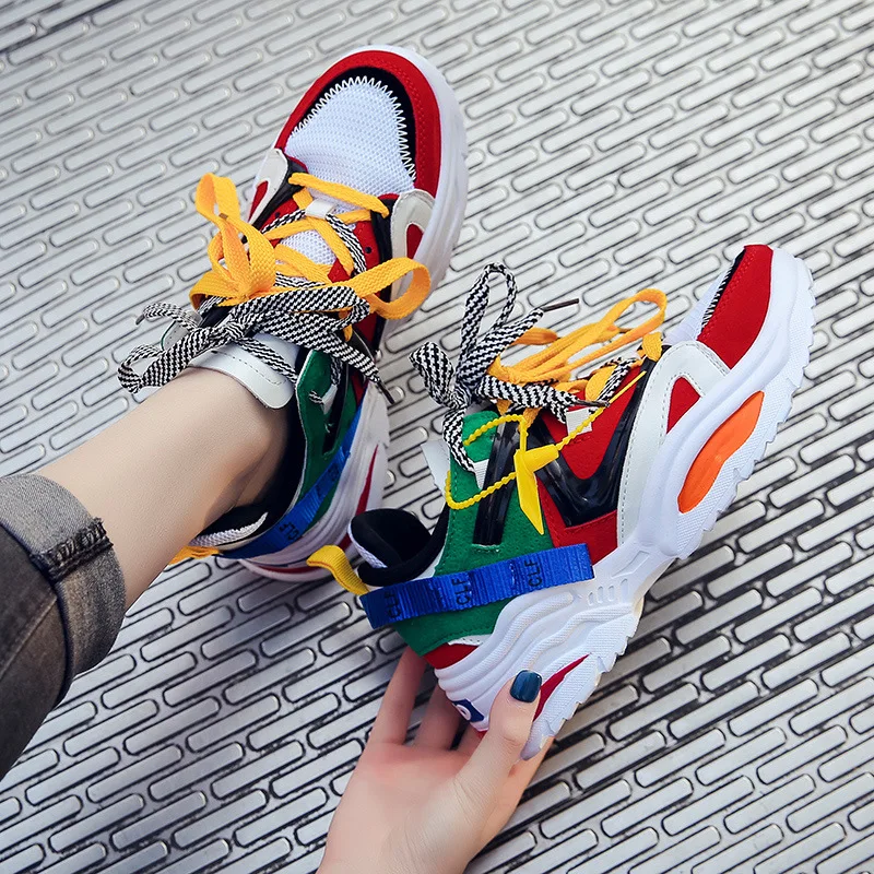 

2019 Spring Korean-style Ulzzang Casual Sports Shoes Harajuku Students Children Platform Rubber Shoes 1902