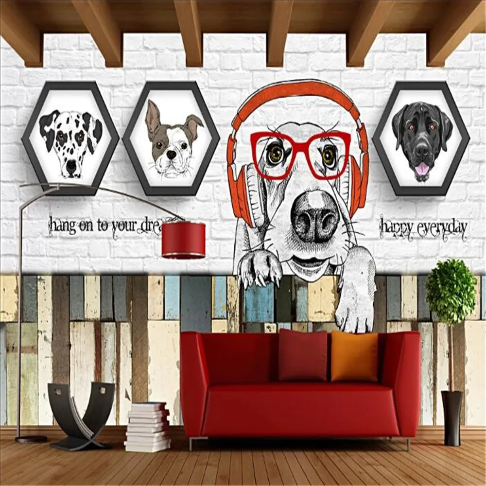 

Milofi Custom large wallpaper mural personality cartoon pet shop cafe bar KTV background wallpaper mural
