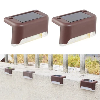 

4 Pcs LED Solar Stair Lamp IP65 Waterproof Outdoor Garden Pathway Yard Patio Stairs Steps Fence Lamps Solar Night Light