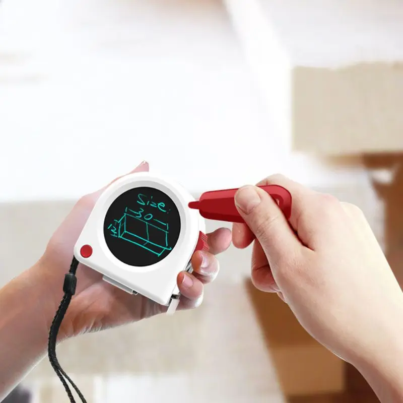 

Tape Measure with LCD Screen Writing Tablet Drawing Board Measuring Tape 5m 16ft