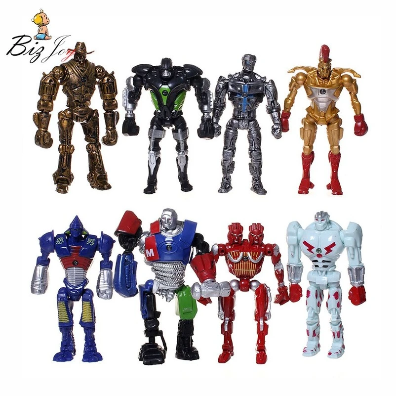 8pcs/lot Real Steel Zeus Action Figure Toys Atom Movie Twin Cities Midas  Robot PVC 13cm Gift Doll Model Anime Non-JAKKS Robot