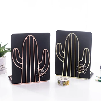 

2PCS Office Cactus Shaped Desk Organizer Nordic Style Holder Home Support Bookends Stand Decorative Storage Non-skid Book Shelf