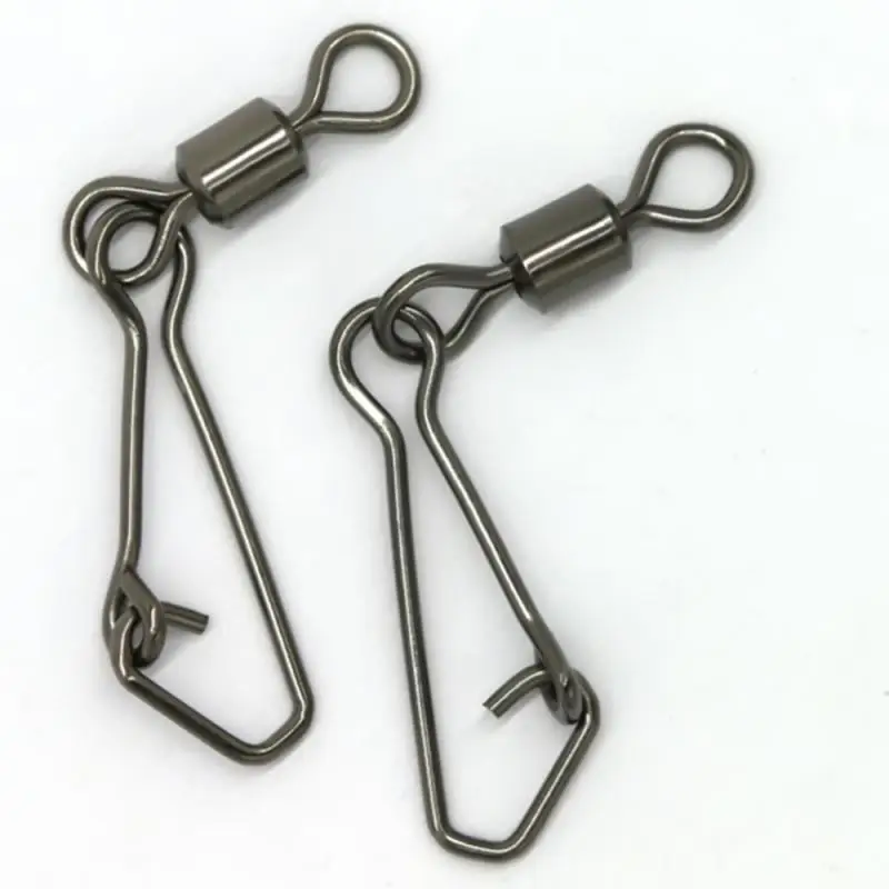 

50PCS 2/4/6/8# Fishing Accessories Connector Pin Bearing Rolling Swivel Stainless Steel Snap Fishhook Lure Swivels Tackle