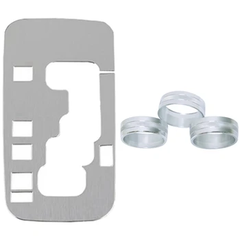 

1x Gear Shift Knob Frame for Jeep Wrangler 2012-2018 & 3Pcs Air Conditioning Knob Decorative Ring for Jeep Wrangler JK