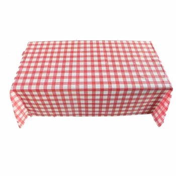 

160x160cm Red Gingham Plastic Disposable Party Tablecloth Tablecover For Party Outdoor Picnic BBQ