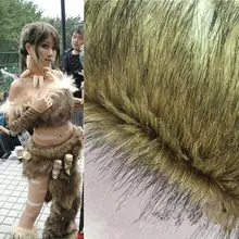 Искусственный мех Ткань иммитат волк мех мягкая коричневая плюшевая меховая Ткань DIY косплей меховой воротник одежда подушка для сиденья декоративные материалы