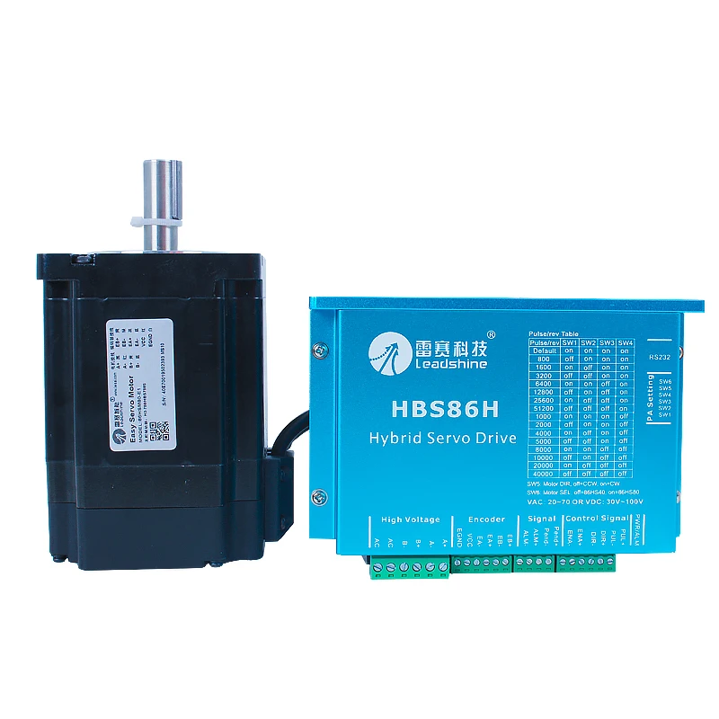 

HBS86H and 86HSM85-E1 leadshine easy servo motor drive for CNC router solution