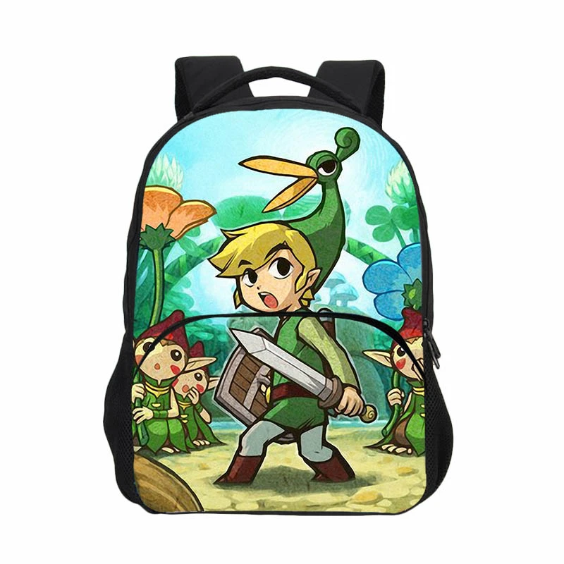 Zelda/школьные сумки; модный детский школьный рюкзак с принтом в виде игры; рюкзак с рисунком для подростков; сумка для мальчиков и девочек; Mochila Escolares - Цвет: Армейский зеленый