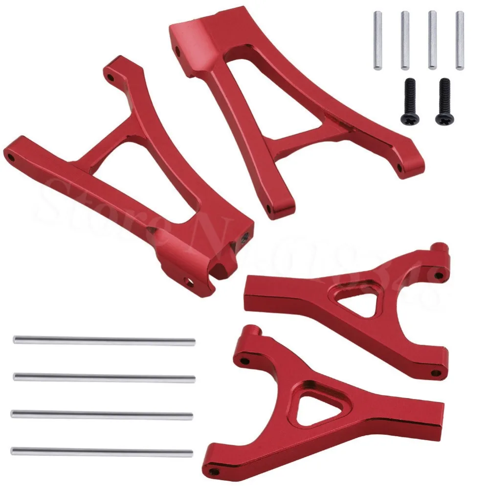 4 Pack Aluminum Front Suspension Arm Set Upper & Lower For Traxxas 1/16