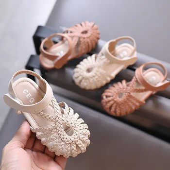 

Summer Girls Sandals Princess Soft Bottom Beach Shoes 1-2-3 Years Old Children's Shoes Girls Leather Summer Shoes
