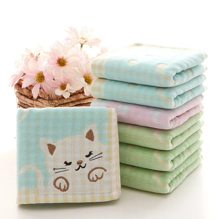 Новинка модное милое полотенце с изображением кота детское для лица животных из