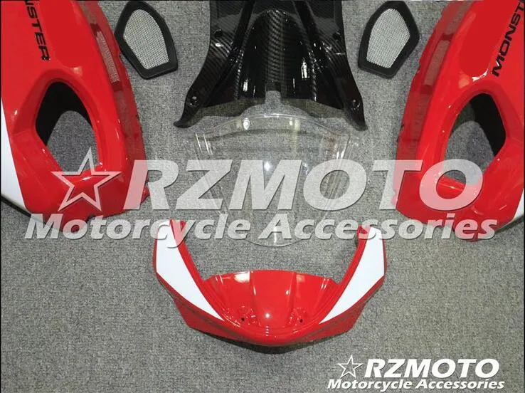 ABS мотоцикл обтекатель комплект для Ducati 696 795 796 1100 углеродное волокно узор водной печати ACEKITS Магазин № 0129