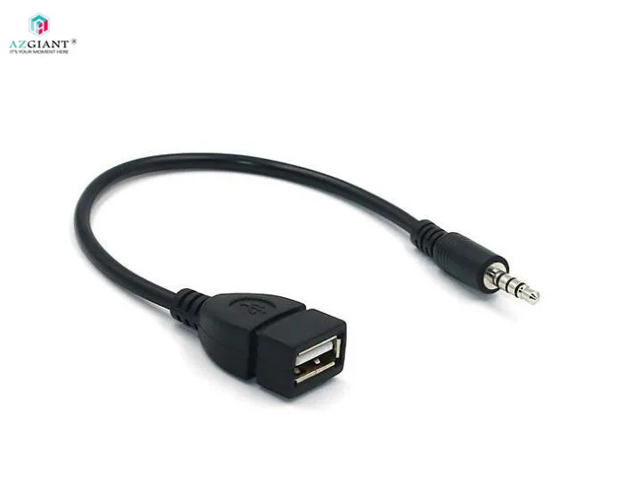 20 см Автомобильный mp3 Кабель-адаптер USB female to 3 5 мм u-диск подключение 12В