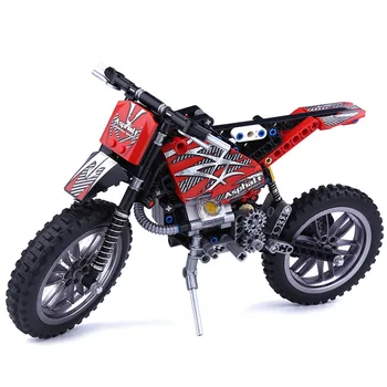 

Gear Machinery Motocross Builing Blocks DIY Assemble Model 2 In 1 Simulation Construction Brick Model For Children Toys Gifts