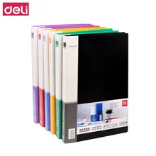 6 шт. DELI A4 папка с зажимом, папка для хранения файлов, органайзер для документов, чистый цвет, школьные и офисные канцелярские принадлежности