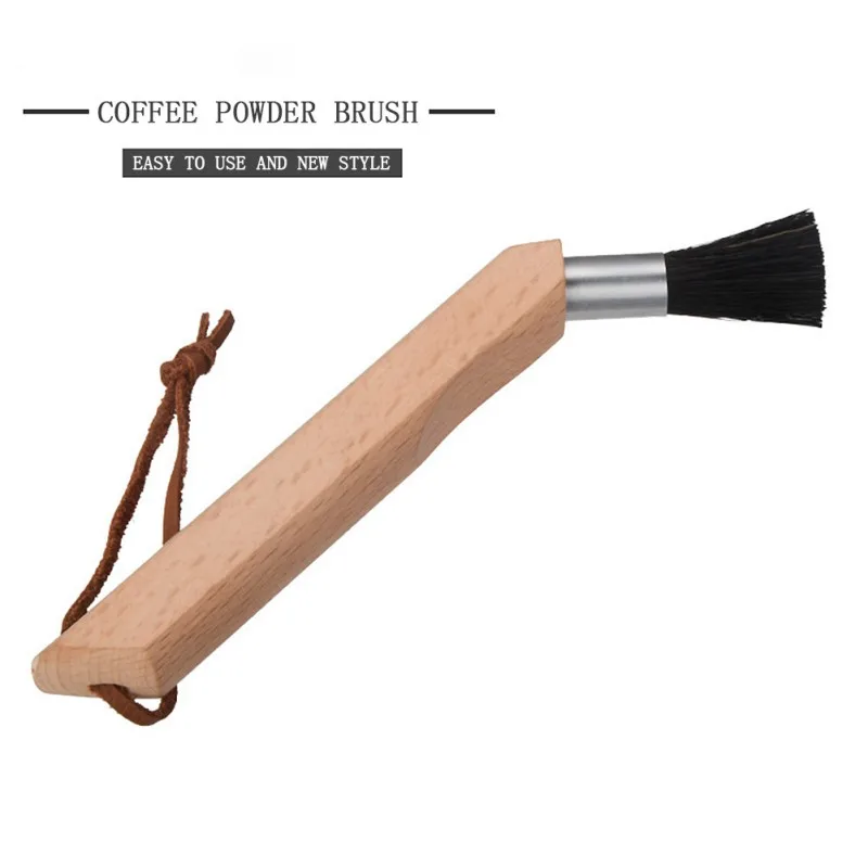 

Powder Cleaning Brush Portable Coffee Grinder With Wooden Handle Crank Beech Coffee Brush For Coffee Machine