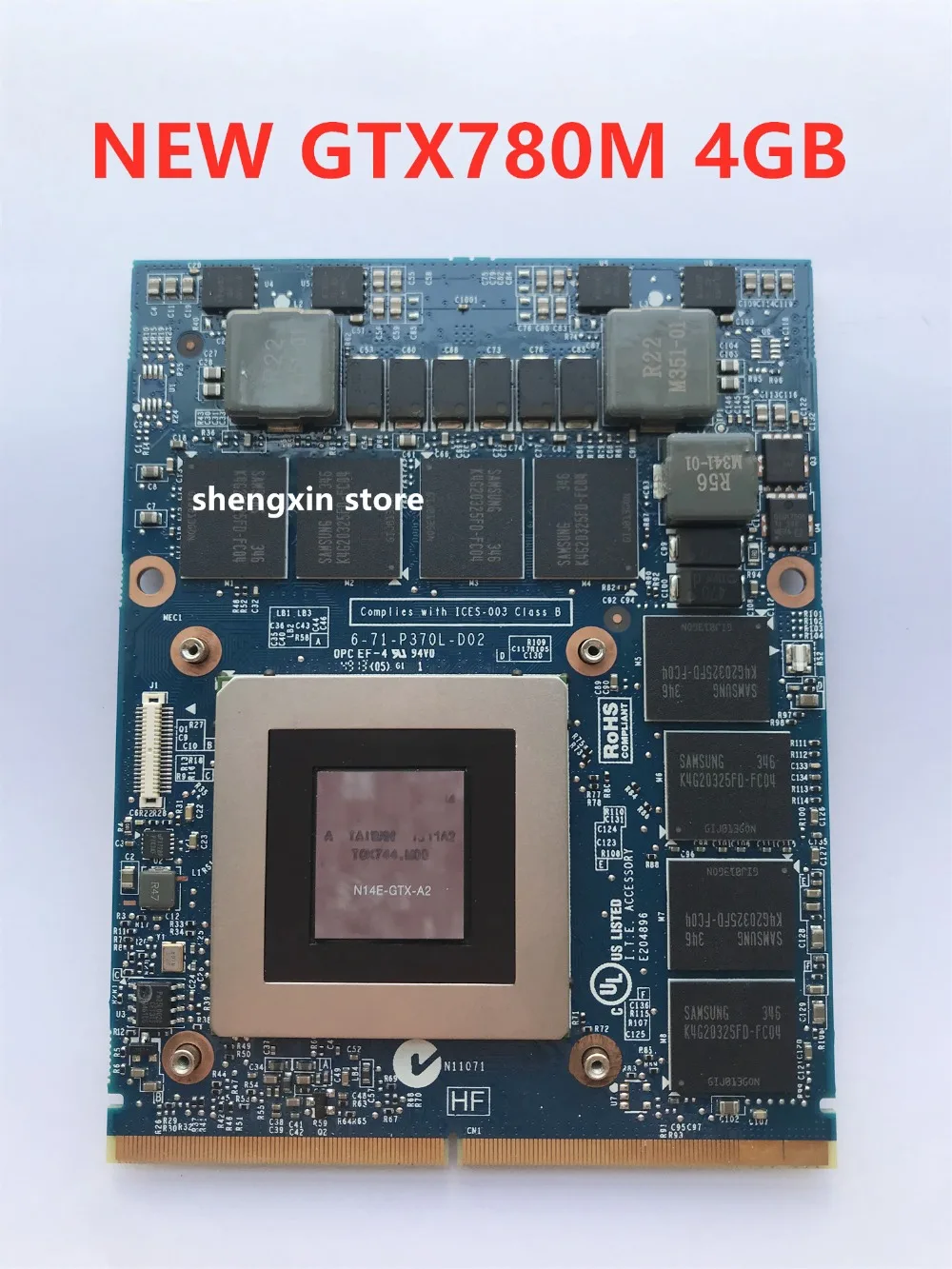 Новинка! GTX780M GTx 780 м Vga Видео Графическая карта N14E-GTX-A2 4G DDR5 для ноутбука Clevo P151SMA p150em MSI 16F3 16F4 GT60 1762 GT70