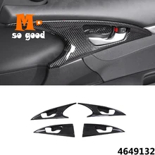 ABS Matte/Carbon Fibre For Honda Civic 10th Car inner Door Bowl protector frame Cover trim sticker Car accessories 2016 2017