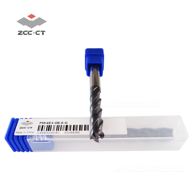1 шт. ZCC твердосплавная Концевая фреза PM-4EX-D6.0-G PM 4-флейта сплющенные фрезы с прямым