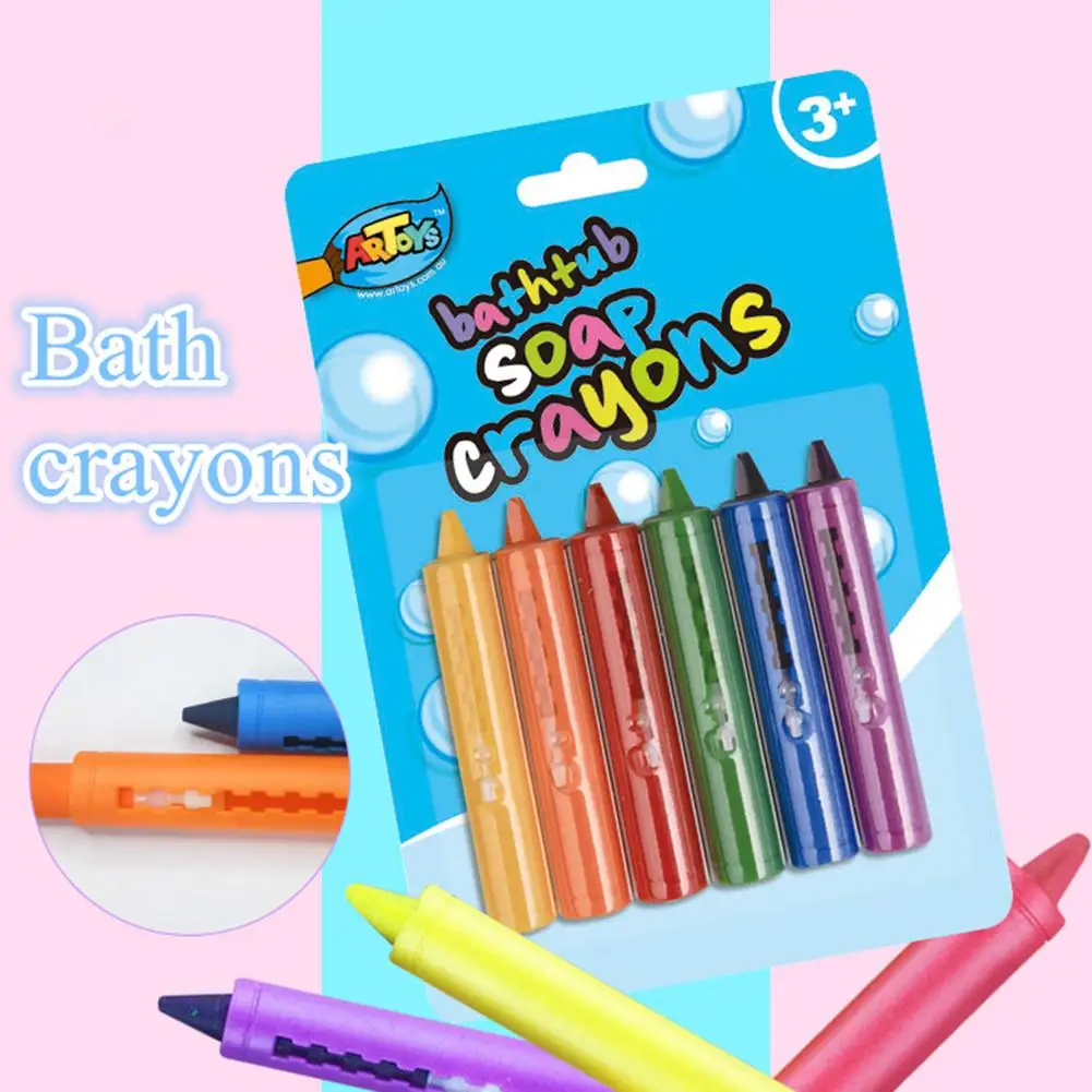 GloryStar 6PCS Set Baby Bathroom Crayons Washed Color Bath Toy 5