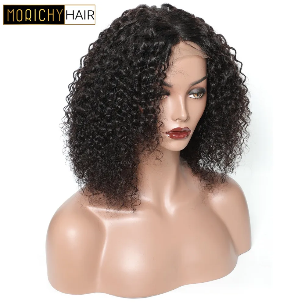 Парики из натуральных волос Morichy 4x4Culry, Бразильские короткие парики для черных женщин, предварительно выщипанные волосы, 150% плотность