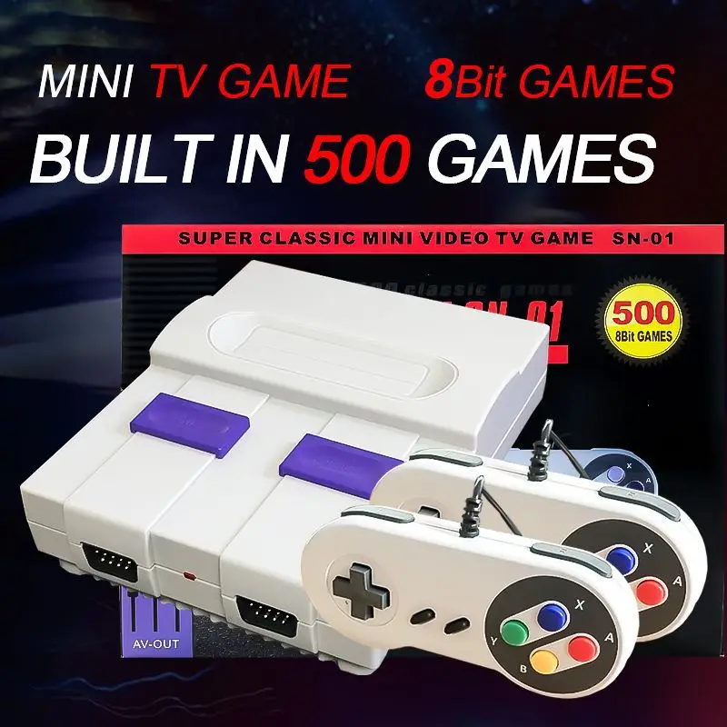 Спортивная мини-видеокамера на игровой консоли машина SNES построен в 500 игр обрабатываются игровая консоль 8 бит AV Выход игровой консоли