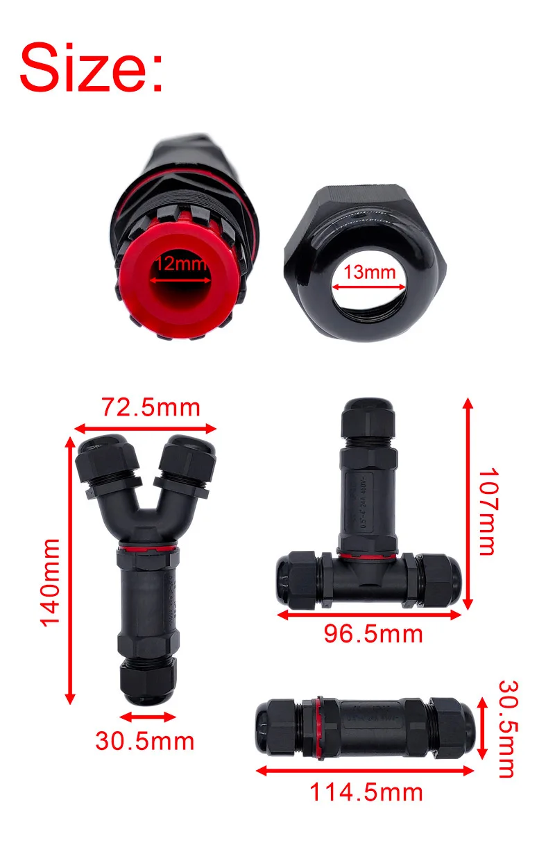 IP68 Электрический кабель водонепроницаемый разъем Y филиал т разъемы 5 Pin 32A 450 в кабель провода сальник рукав разъем