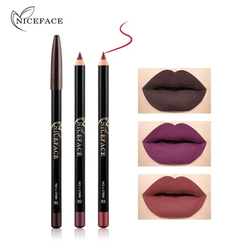 12 Colors Lip Pencils Matte Lipliner Waterproof Smooth Colorful Silk Lipstick Pen Long Lasting Pigments Lip Makeup TSLM1