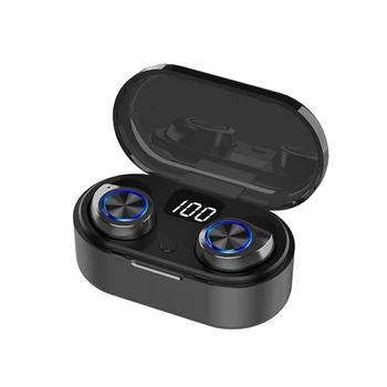

Wireless Bluetooth 5.0 Headset In-Ear Noise Canceling Headphones with Charging Case,TWS Waterproof Earphones Black