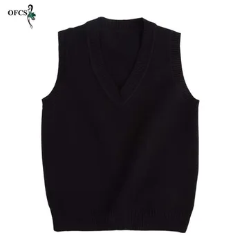 

Children Sweater Vests Kid Girls V-neck Sleeveless Thin Cotton Vests Baby Boys Knitting Pure Color Vests 1-10 Years Old Wear