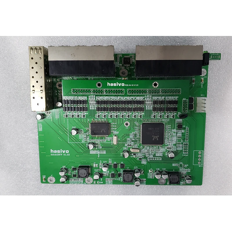 Reverse PoE switch 16x10M 100M PoE 2SFP Port Gigabit Ethernet switch PCB motherboard 1