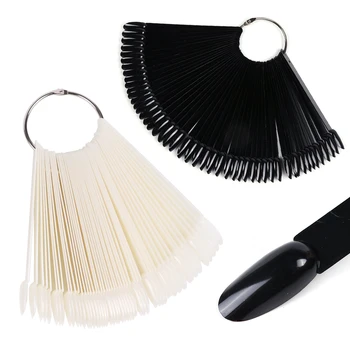 

1 Set False Nail Tips Practising Round Fake Nails Fan Oval Shape Nails Gel Polish Color Display Full Tip Manicure Tools LYA23-1