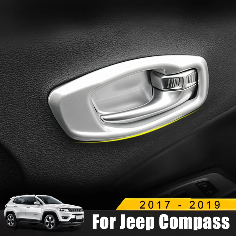 ABS хром внутренняя дверная ручка чаша крышка отделка рамка автомобильный Стайлинг протектор Наклейка подходит для Jeep Compass аксессуары