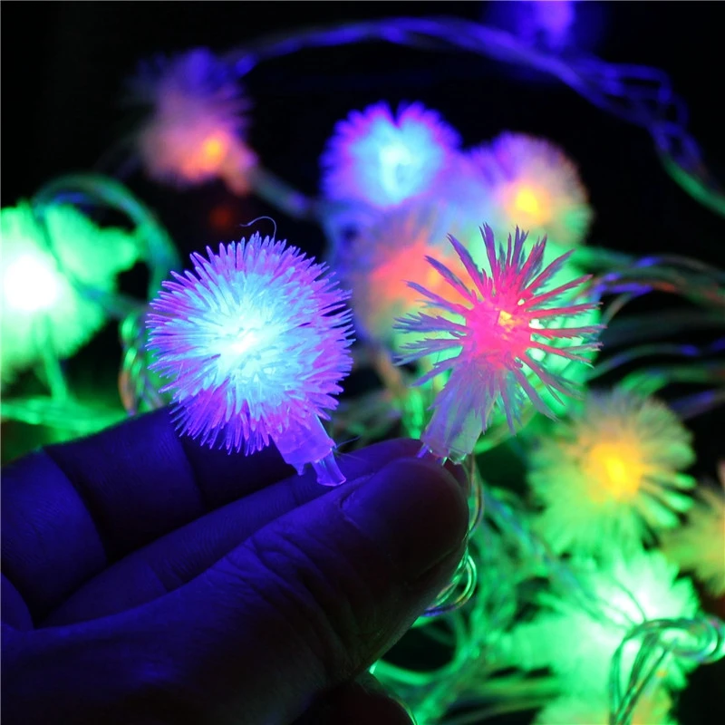 Светодиодная гирлянда 1 м 10 светодиодов 2 м 20 светодиодов 20m160leds меховые шарики лампа для внутреннего наружного сада рождественские праздничные светильники