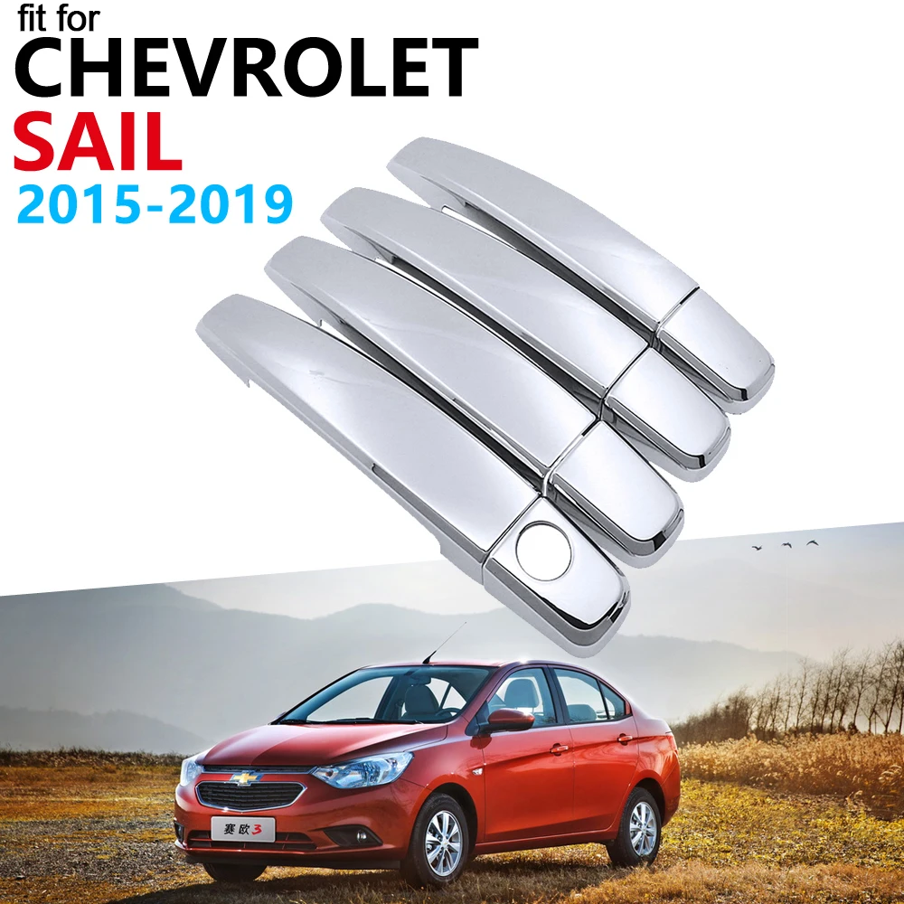 Роскошный хромированный Внешний Набор для отделки ручки для Chevrolet New Sail дверные ручки аксессуары наклейки