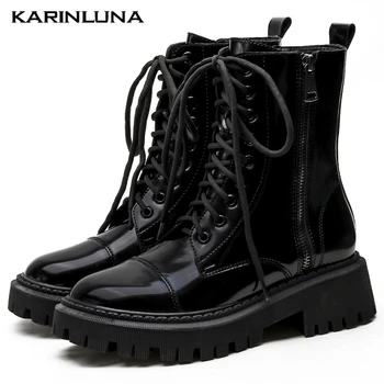 

Dropship High Quality High Heels woman shoes Fashionable Round Toe Cross-tied Zip Autumn Ankle Square Thick Heels Boots