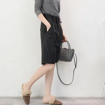 Tao Ting Li Na New Fashion Real Genuine Sheep Leather Shorts G45