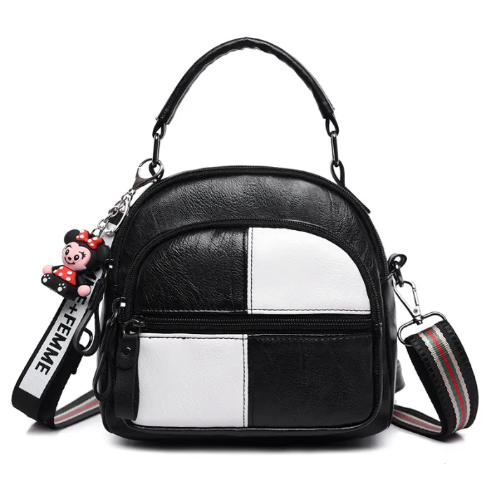 

New Style Multi-functional Dual Purpose Fashion Bag Joint Contrast Color Backpack Manufacturers Wholesale Foreign Trade Export o