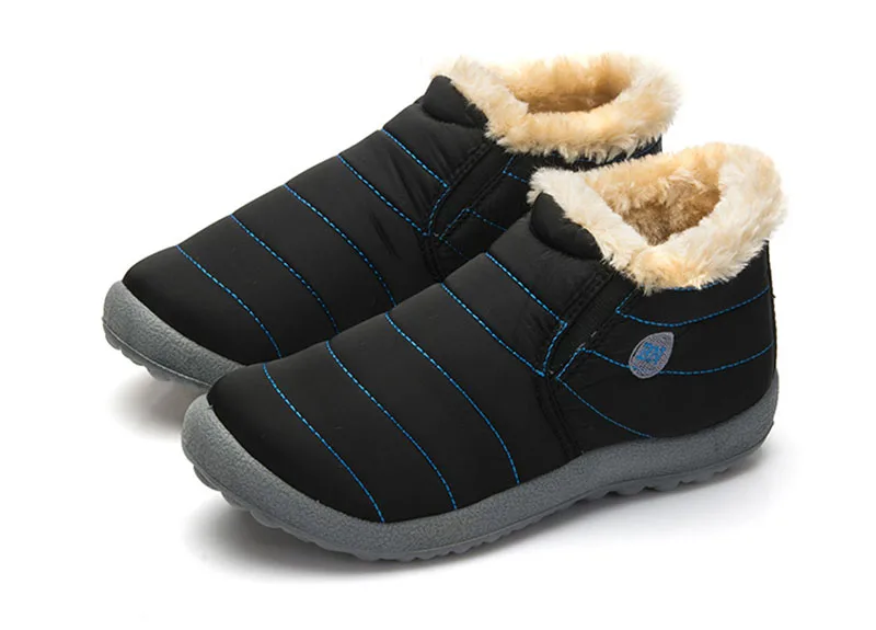 Зимние ботинки; новые модные мужские ботинки; зимняя обувь; однотонная мужская обувь; нескользящая подошва из хлопка; сохраняющая тепло; водонепроницаемые лыжные ботинки