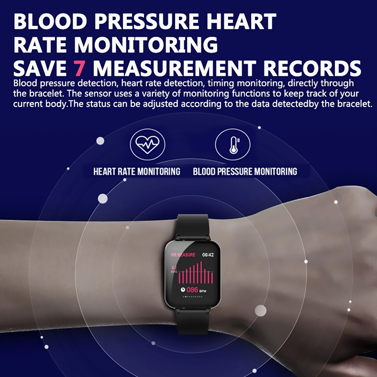 B57 Смарт-часы водонепроницаемые спортивные для телефона IP67 Smartwatch монитор сердечного ритма кровяное давление фитнес-трекер функции
