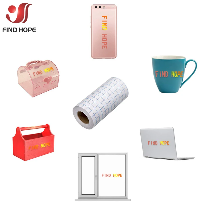 Adhesive Vinyl Transfer Paper Tape Sheet/Roll Clear w Alignment Grid Mid Tack Sign Vinyl Sticker Cutting Craft Decals DIY