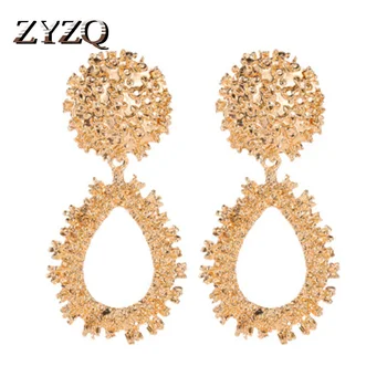

ZYZQ Classic Punk Rough Surface Drop Earrings For Women Fashion Hyperbole Party Accessories Wholesale Lots&Bulk Jewelry Earrings