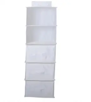 Бежевый Home textile hanging fabric storage bag multi-layer clothing storage bag dormitory storage folding artifact wardrobe closet stor - Цвет: Бежевый