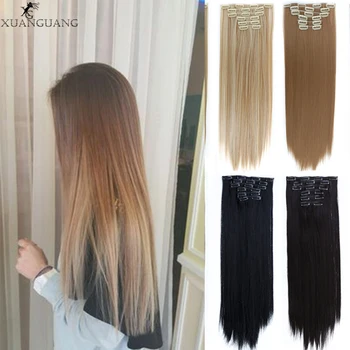 

XUANGUANG Fashion Long hair hair receiving piece Straight hair wig hair Hair Extensions High temperature resistance
