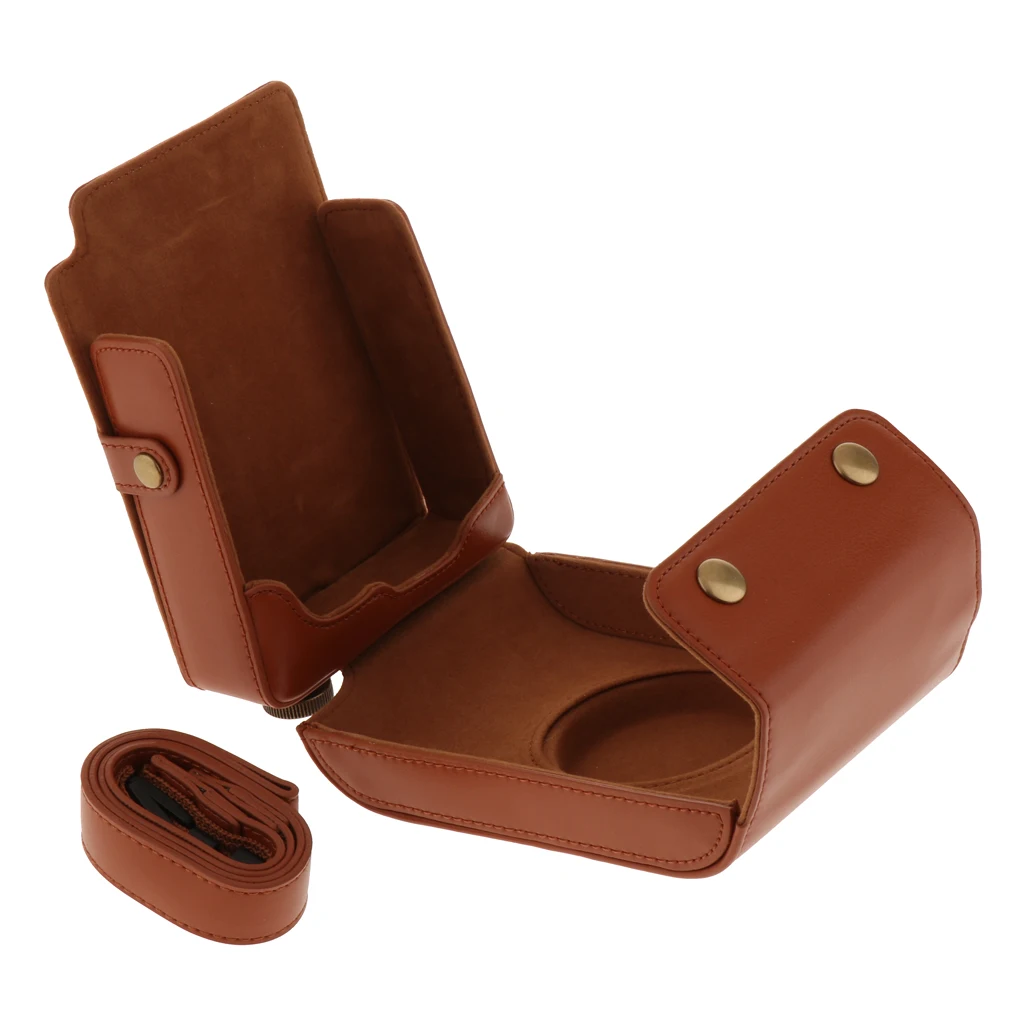 Protective Cover Case Storage Travel Bag with Adjustable Strap For Lomo Automat Instax Camera  - Brown
