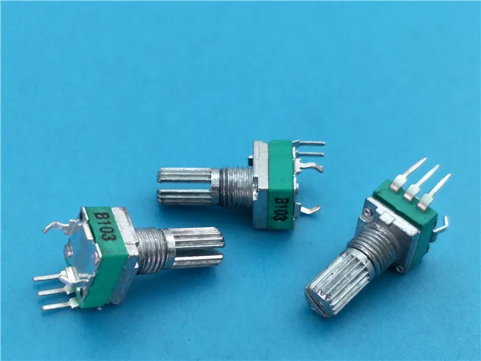 6pcs RK097N vertical potentiometer single joint B103 B10K / handle length 15MM / floral axis / short legs