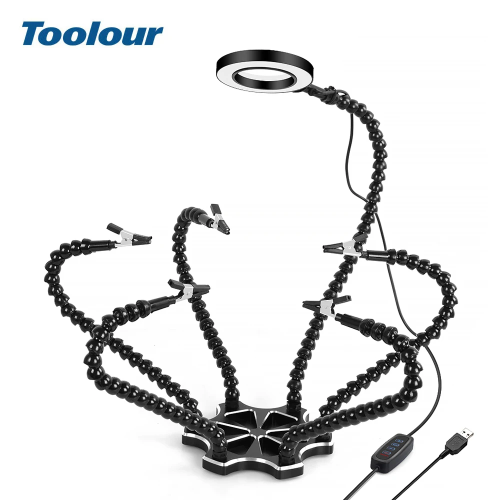 

Станция паяльная Toolour с увеличительным стеклом, 3 USB-порсветодиодный