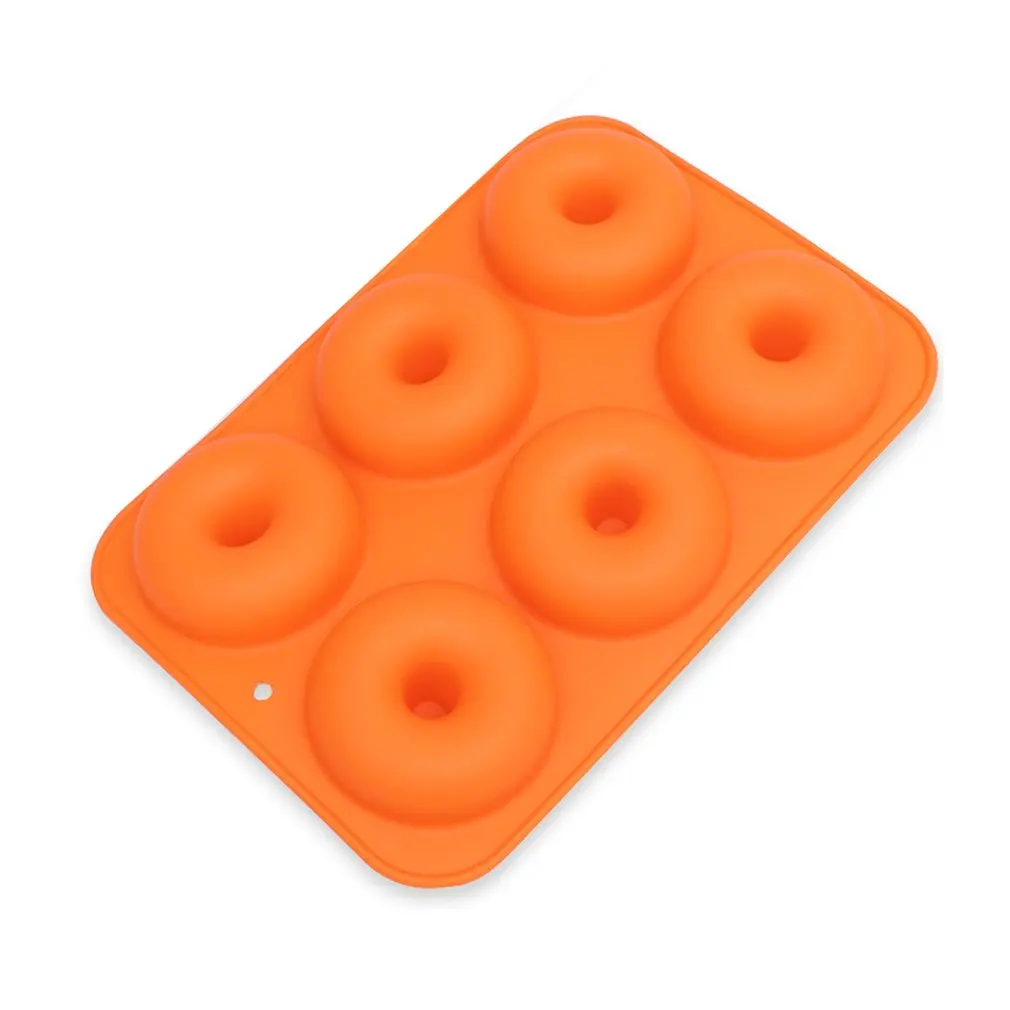 6 Colors Silicone Donut Mold Cake Making Snacks Non-toxic Round Orange Rose red Dark purple | Бытовая техника